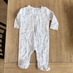aden + anais Blue Floral Kids Footie Size 0-3 Months